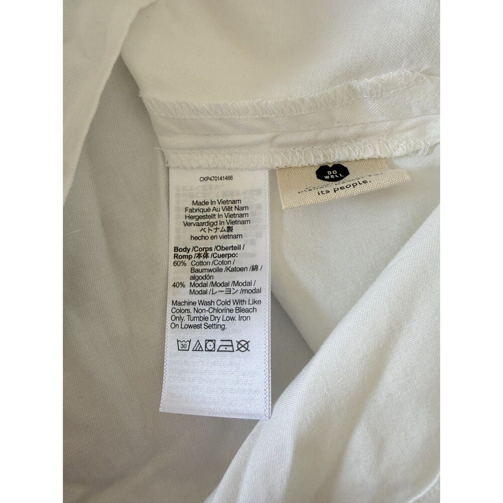 NEW Madewell Cotton Boxy Oversized Short Sleeve Button Up White Shirt Size Small - Picture 5 of 5